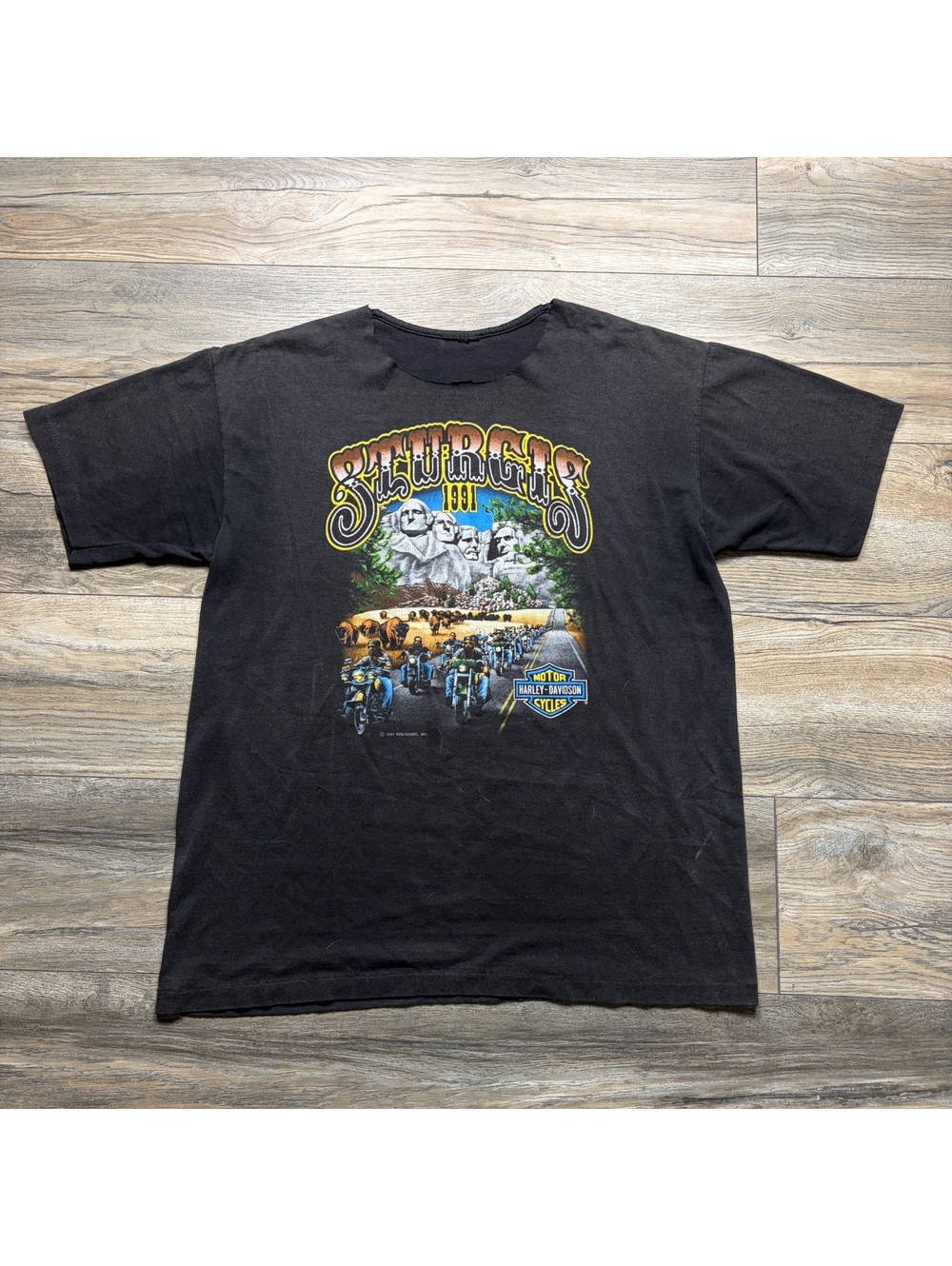 1991 Sturgis Harley-Davidson Biker Graphic T-Shirt